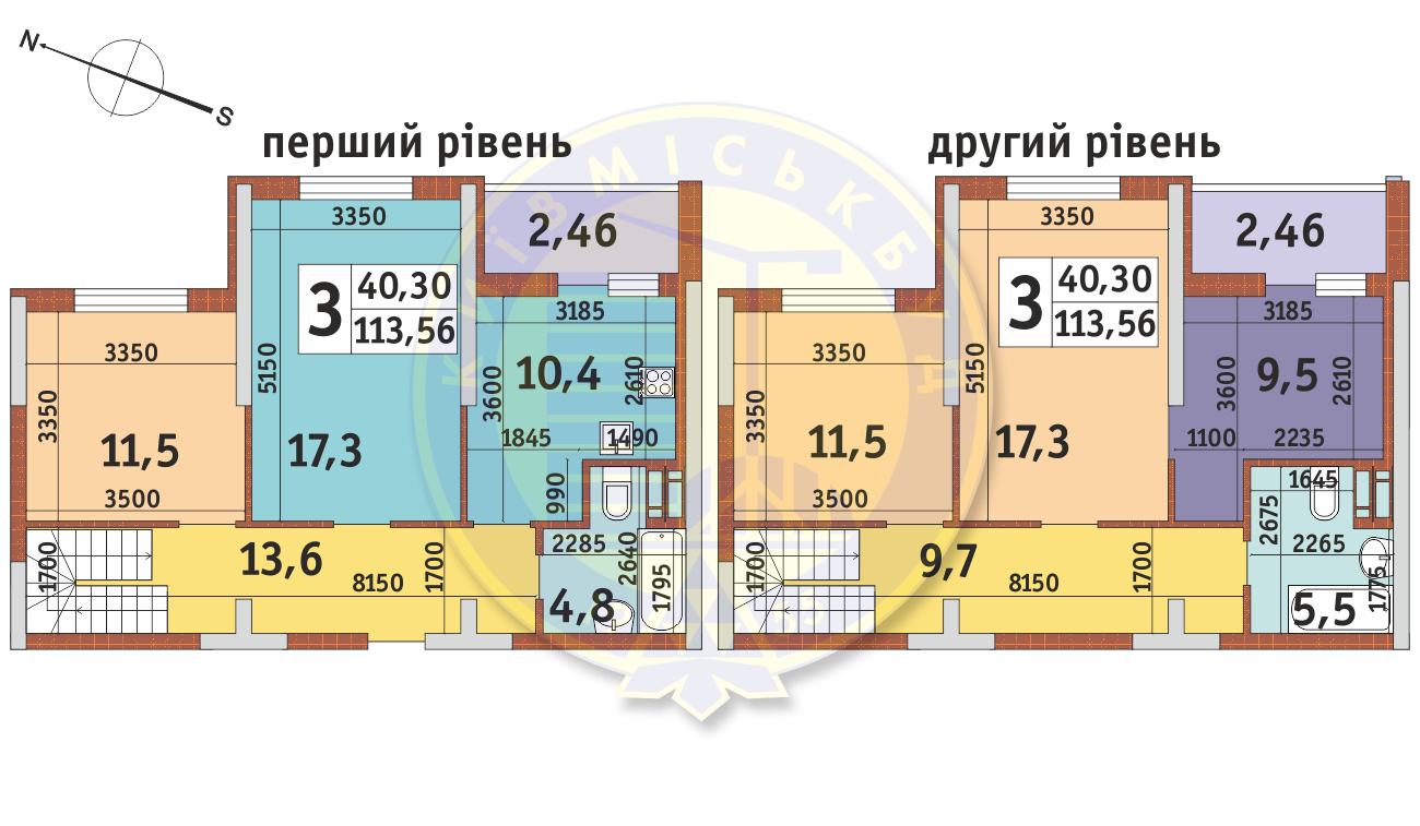 3-кімнатна 113.56 м² в ЖК Новомостицько-Замковецький від 20 751 грн/м², Київ