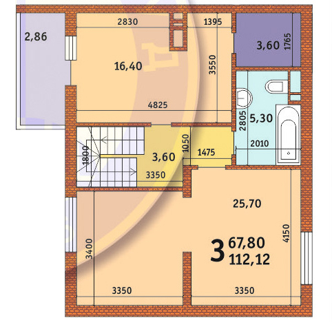 3-кімнатна 112.12 м² в ЖК Новомостицько-Замковецький від 20 751 грн/м², Київ