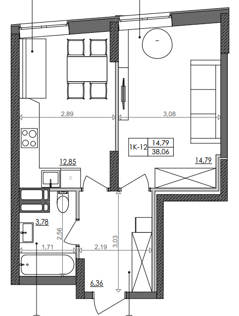 1-кімнатна 38.06 м² в ЖК Svitlo Park від 36 223 грн/м², Київ