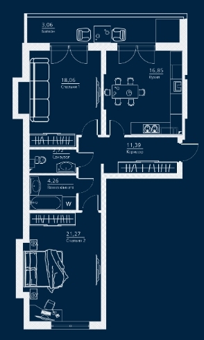 2-кімнатна 77.61 м² в ЖК Einstein Concept House від 47 050 грн/м², Київ