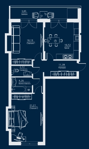 2-кімнатна 77.28 м² в ЖК Einstein Concept House від 47 050 грн/м², Київ
