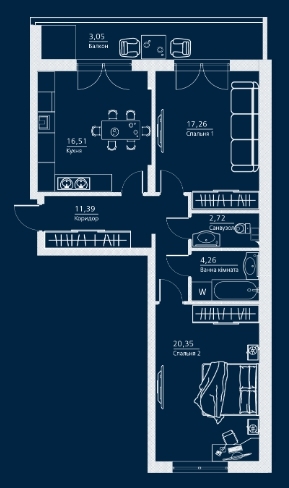 2-кімнатна 75.54 м² в ЖК Einstein Concept House від 43 600 грн/м², Київ