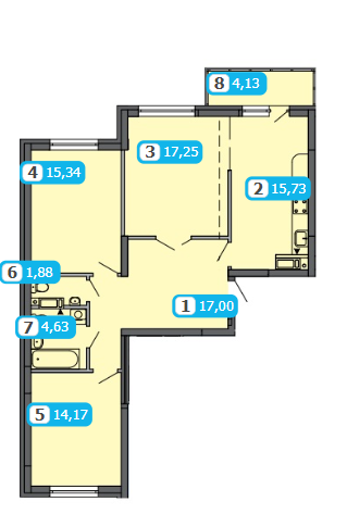 3-комнатная 90.13 м² в ЖК Парковые озера от 22 572 грн/м², Киев