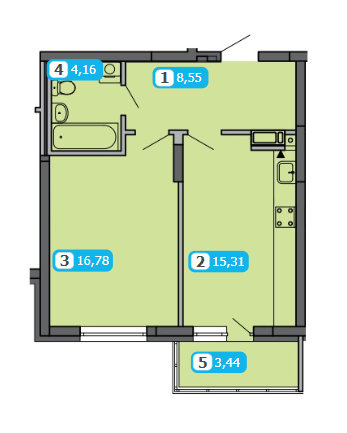 1-кімнатна 48.24 м² в ЖК Паркові озера від 29 926 грн/м², Київ