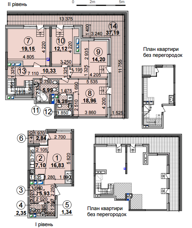 Двухуровневая 131.13 м² в ЖК Seven от 28 500 грн/м², Киев