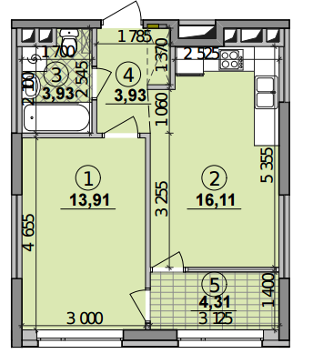 1-комнатная 42.19 м² в ЖК Seven от 25 050 грн/м², Киев