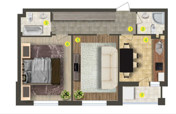 2-комнатная 69.4 м² в ЖК Сан Сити от застройщика, с. Петропавловская Борщаговка