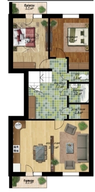 3-комнатная 80.6 м² в ЖК Петровский дворик от 7 050 грн/м², с. Святопетровское