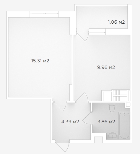 1-комнатная 34.58 м² в ЖК Банковский 2 от 18 900 грн/м², г. Борисполь