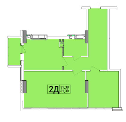 2-кімнатна 61.3 м² в ЖК Совські ставки від 18 000 грн/м², Київ