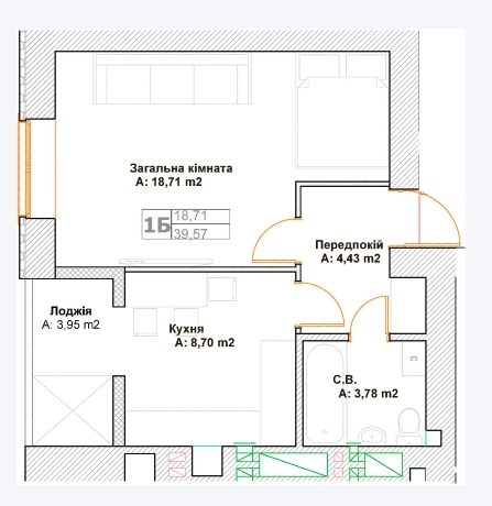 1-комнатная 39.57 м² в ЖК Фортуна-2 от 27 400 грн/м², г. Ирпень