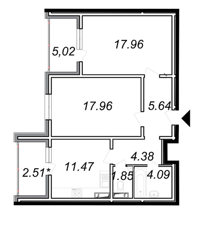 2-кімнатна 70.88 м² в ЖК The Lakes від 23 000 грн/м², Київ