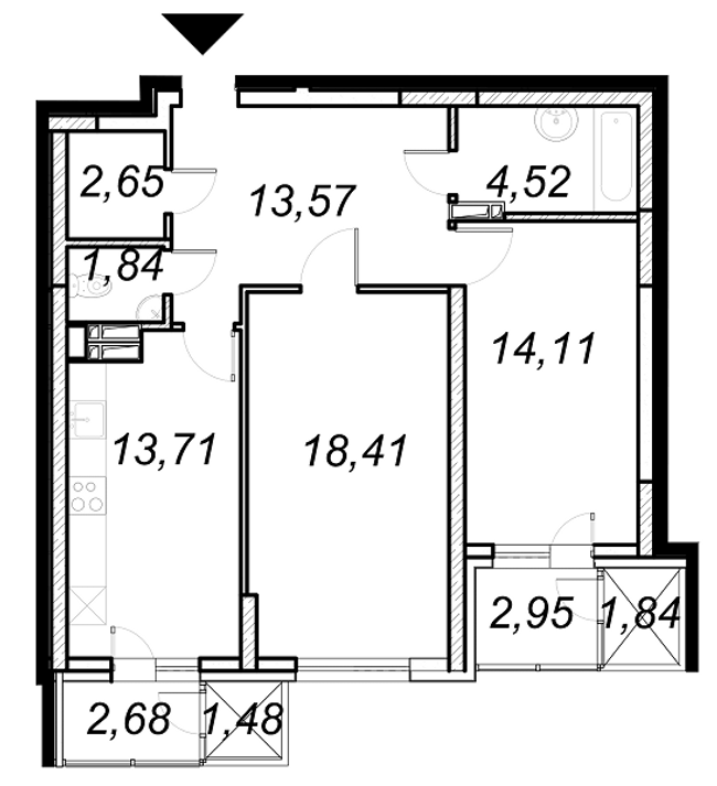 2-кімнатна 74.3 м² в ЖК The Lakes від 23 000 грн/м², Київ