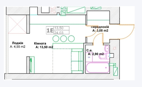 Студия 24.03 м² в ЖК Фортуна-2 от 20 500 грн/м², г. Ирпень