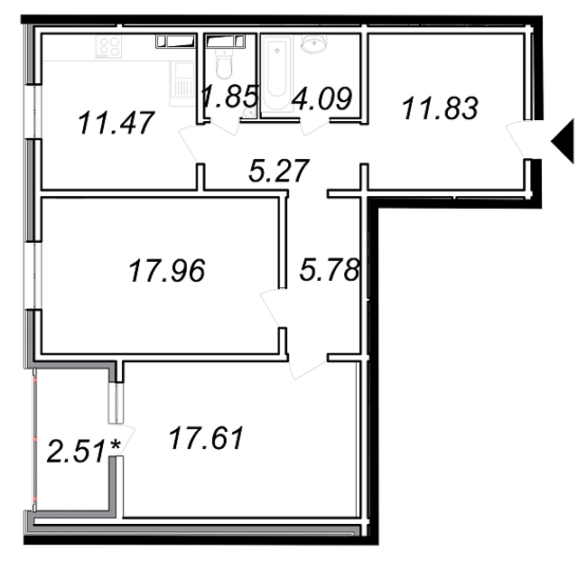 2-комнатная 78.37 м² в ЖК The Lakes от 23 000 грн/м², Киев