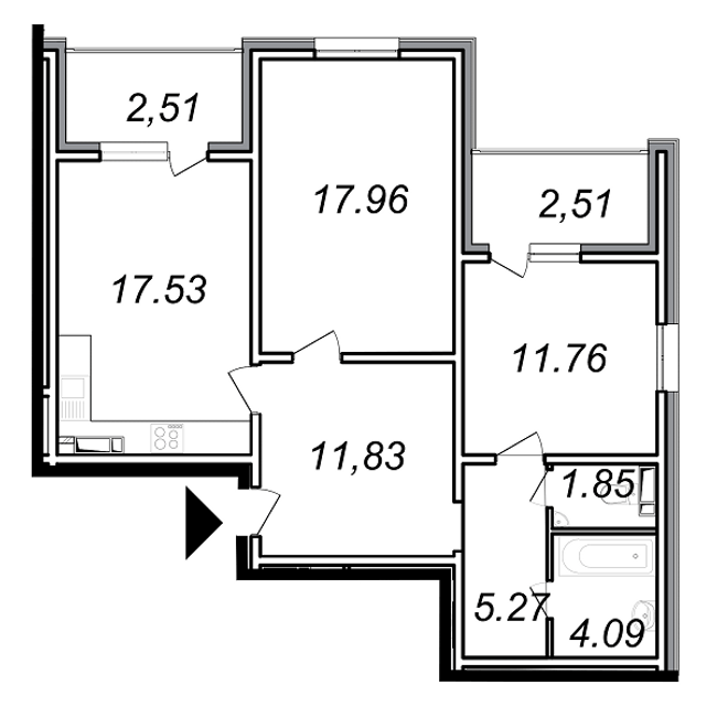 2-комнатная 77.87 м² в ЖК The Lakes от 23 000 грн/м², Киев