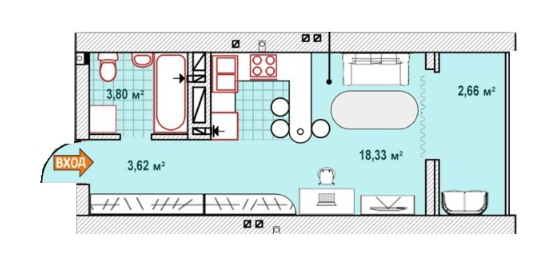 1-комнатная 28.41 м² в ЖК Синергия 2 от 16 000 грн/м², г. Ирпень