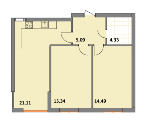 2-комнатная 60.36 м² в ЖК Синергия 2+ от 13 500 грн/м², г. Ирпень