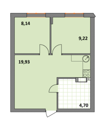 2-комнатная 42.02 м² в ЖК Синергия 2+ от 13 500 грн/м², г. Ирпень