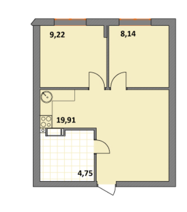 2-кімнатна 42.02 м² в ЖК Синергія 2+ від 13 500 грн/м², м. Ірпінь