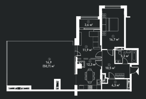 2-кімнатна 81.5 м² в ЖК V квартал (П'ятий квартал) від 19 200 грн/м², Київ