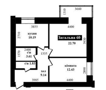 2-комнатная 60.4 м² в ЖК Карат от 16 500 грн/м², г. Ирпень