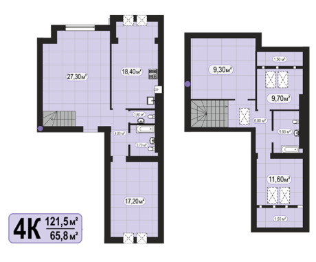 Двухуровневая 121.5 м² в ЖК 7'я от 14 250 грн/м², с. Счастливое