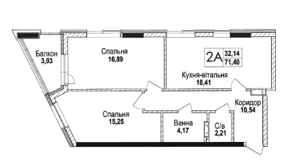 2-кімнатна 71.4 м² в КБ Concordia від 39 950 грн/м², Київ