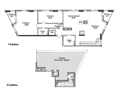 Двухуровневая 186 м² в КД Concordia от 65 133 грн/м², Киев