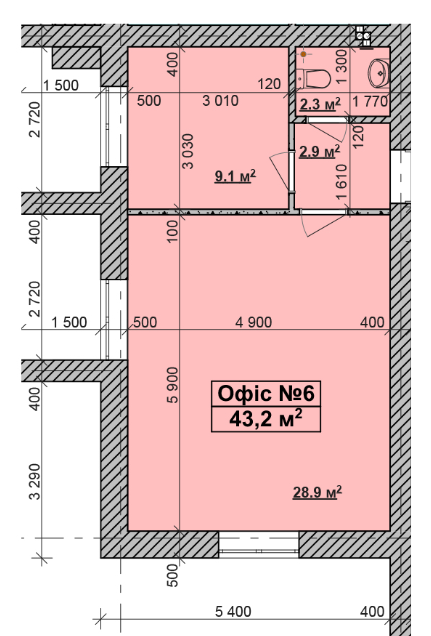 Офіс 43.2 м² в ЖК Супутник-Теремки від забудовника, с. Гатне