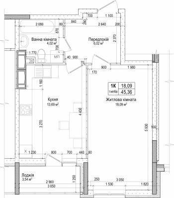 1-комнатная 45.2 м² в ЖК Атлант на Киевской от 20 600 грн/м², г. Бровары