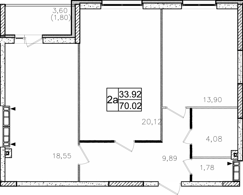 2-комнатная 70.02 м² в ЖК Атлант на Киевской от 21 100 грн/м², г. Бровары