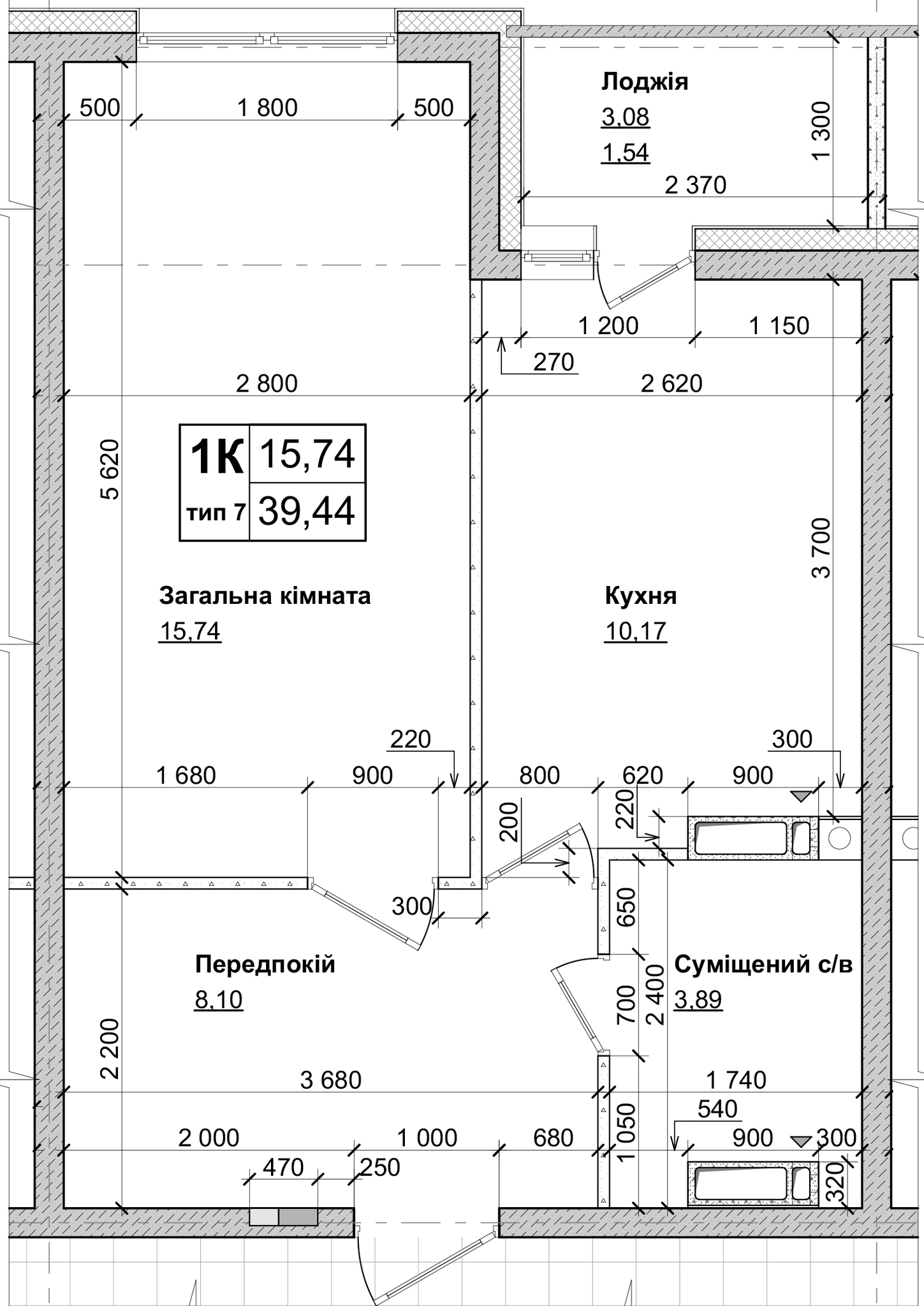 1-комнатная 39.44 м² в ЖК Атлант на Киевской от 20 600 грн/м², г. Бровары