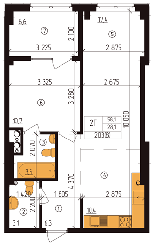 2-кімнатна 58.1 м² в ЖК Henesi House від 32 050 грн/м², Київ