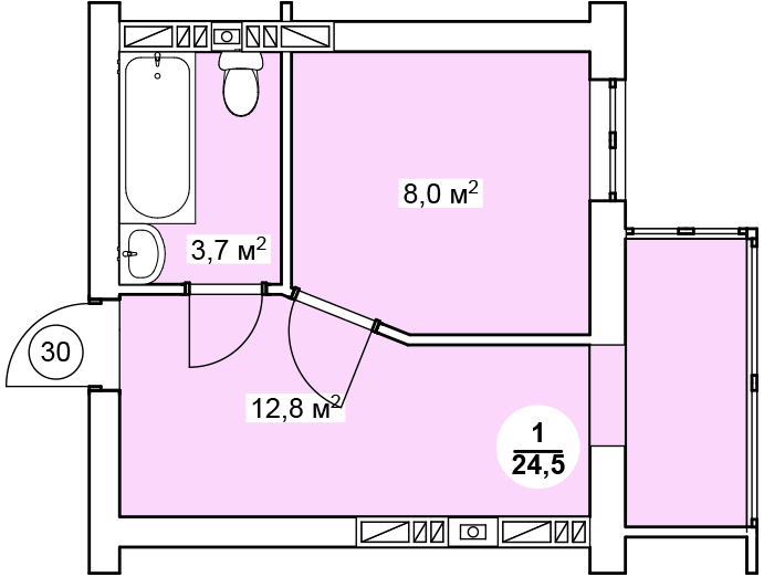 Смарт 24.5 м² в ЖК Новая Дания от 15 900 грн/м², с. Софиевская Борщаговка