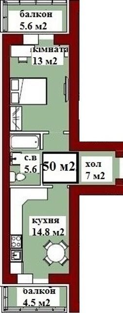 1-кімнатна 50 м² в ЖК Київський маєток від 16 000 грн/м², с. Софіївська Борщагівка