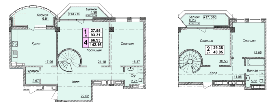 Двухуровневая 142.16 м² в КД Малевича, 48 от 48 000 грн/м², Киев