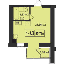 Смарт 25.72 м² в ЖК Покровський від 12 500 грн/м², смт Гостомель