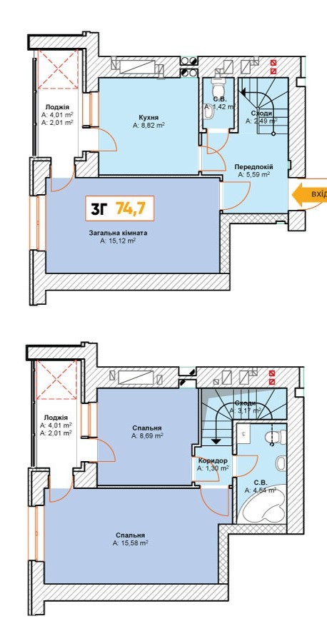 3-кімнатна 74.7 м² в ЖК Continent від 12 500 грн/м², м. Буча