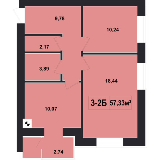 2-кімнатна 57.33 м² в ЖК Покровський від 17 950 грн/м², смт Гостомель