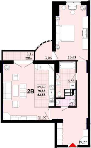 2-комнатная 83.56 м² в ЖК Златоуст от 39 000 грн/м², Киев