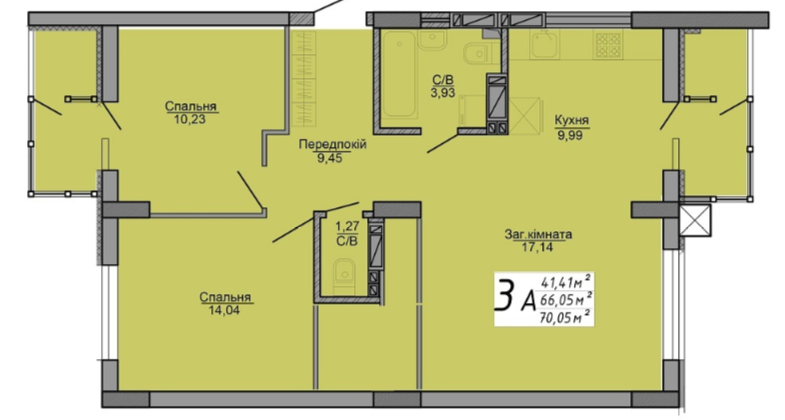 3-кімнатна 70.05 м² в ЖК Версаль Парк від 12 450 грн/м², м. Ірпінь