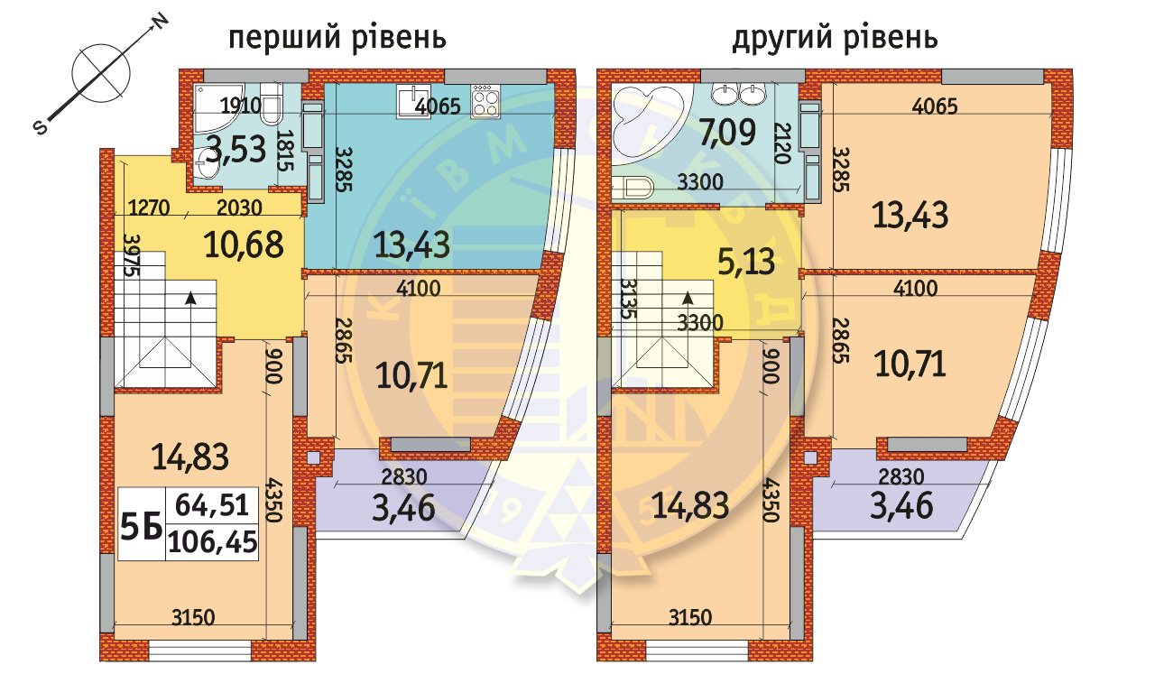 Дворівнева 106.45 м² в ЖК Райдужний від 20 700 грн/м², Київ