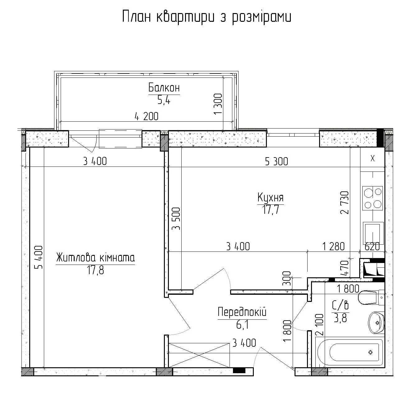 1-кімнатна 50.8 м² в ЖМ Нова Буча від 11 000 грн/м², м. Буча