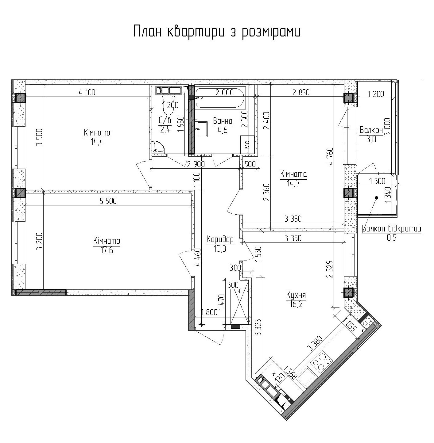 3-комнатная 83.7 м² в ЖМ Новая Буча от 13 500 грн/м², г. Буча