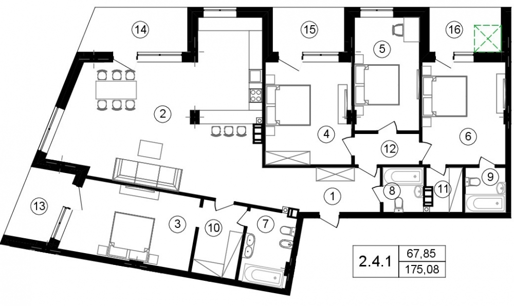 4-комнатная 175.08 м² в ЖК Struetinsky Residence от 68 503 грн/м², Киев