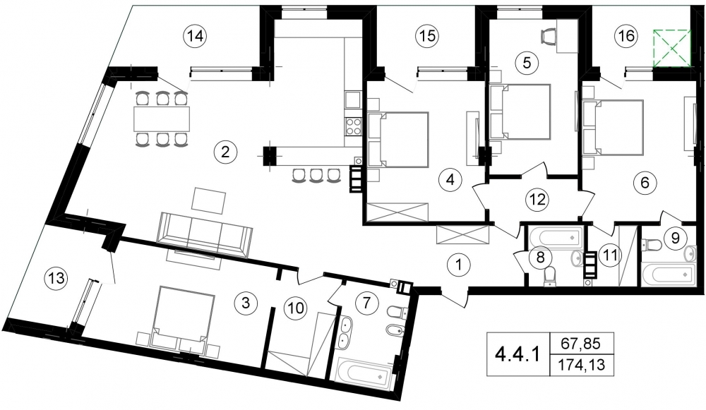 4-комнатная 174.13 м² в ЖК Struetinsky Residence от 80 135 грн/м², Киев