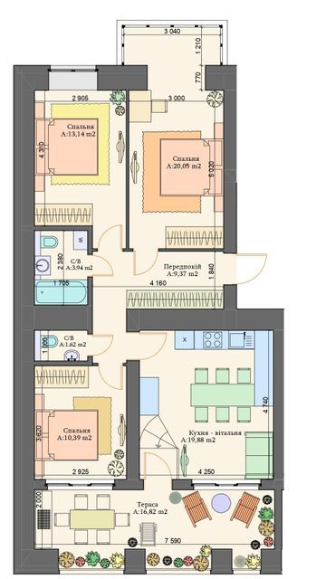 3-кімнатна 95.21 м² в ЖК Art Residence від 21 050 грн/м², м. Ірпінь
