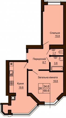 2-комнатная 68.6 м² в ЖК София Клубный от 32 000 грн/м², с. Софиевская Борщаговка