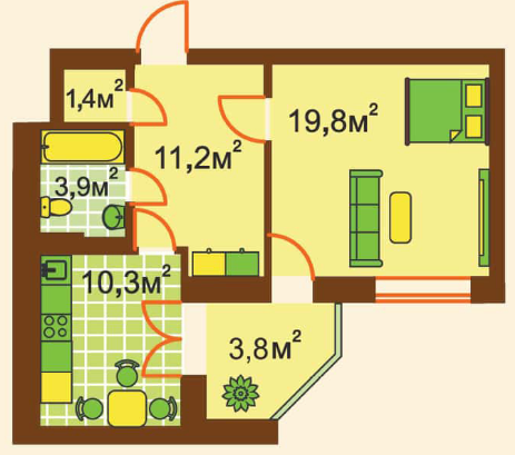 1-комнатная 50.4 м² в ЖК на ул. Университетская, 1-P от 23 250 грн/м², г. Ирпень